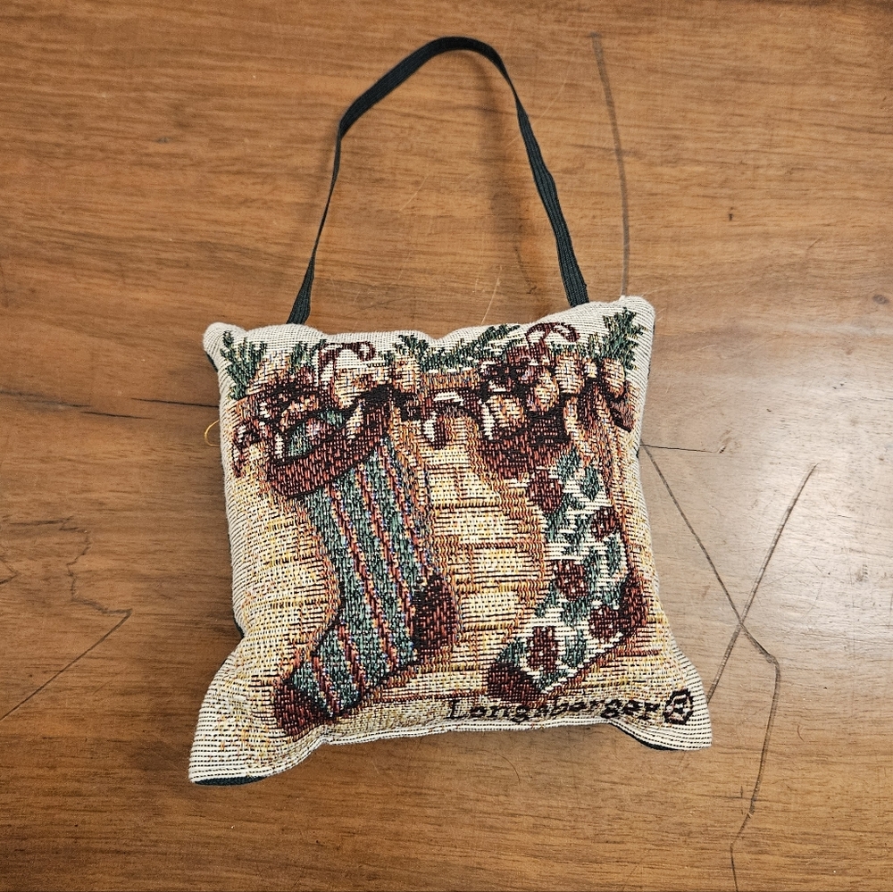 Longaberger Tapestey Door Knob Pillow Christmas Stockings Small Square